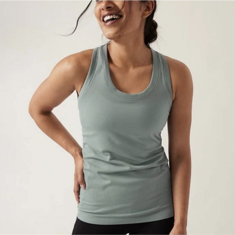 Athleta Momentum Seamless Tank Top Green Size Small